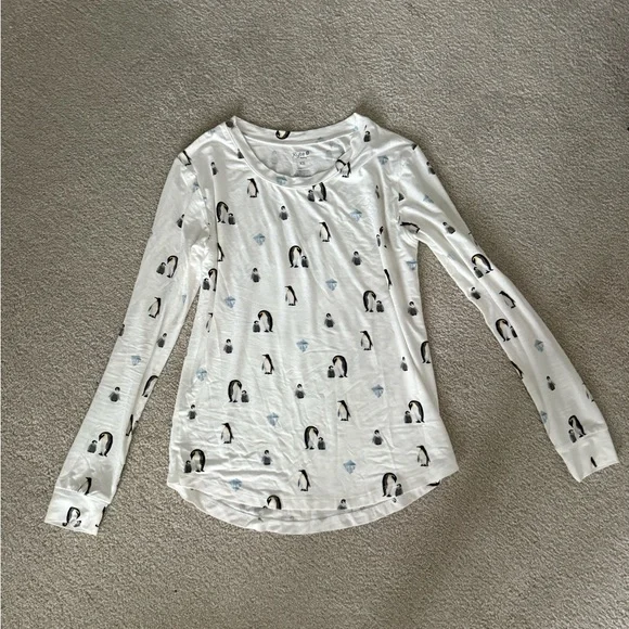 Kyte Living Penguin Print Pajamas - White - Picture 2 of 5